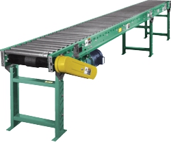 belt driven accumulating roller conveyor